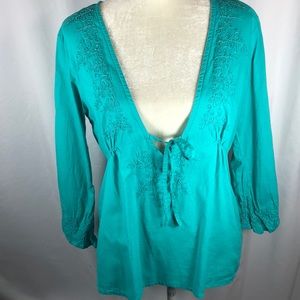 Cato Plunging Tie Top